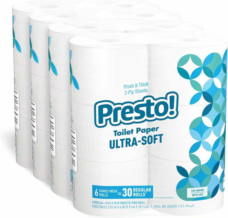 Amazon Brand – Presto! 2-Ply Ultra-Soft Toilet Paper (24 Family Mega ...